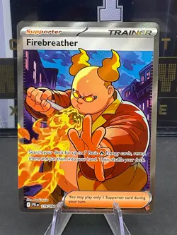 Pokemon TCG Fire Breather 119/094 Full Art Trainer Holo Me02: Phantasmal Flames - Image 1