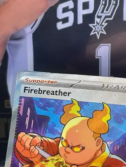 Pokemon TCG Fire Breather 119/094 Full Art Trainer Holo Me02: Phantasmal Flames - Image 4