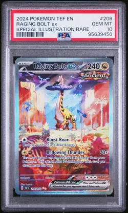 Raging Bolt EX 208/162 Special Illustration Rare Pokemon PSA 10 - Image 1