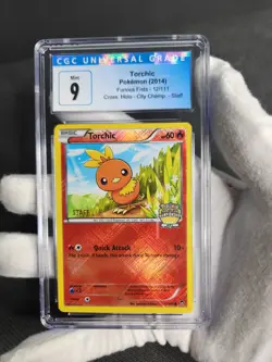 2014 Pokemon XY Furious Fists City Championships 12 Staff Torchic CGC 9 like PSA - Image 1