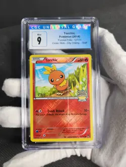 2014 Pokemon XY Furious Fists City Championships 12 Staff Torchic CGC 9 like PSA - Image 2