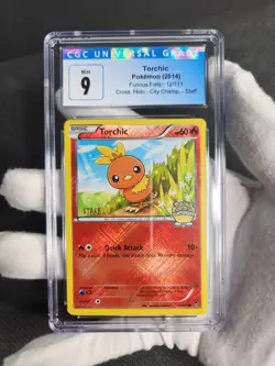2014 Pokemon XY Furious Fists City Championships 12 Staff Torchic CGC 9 like PSA - Image 5