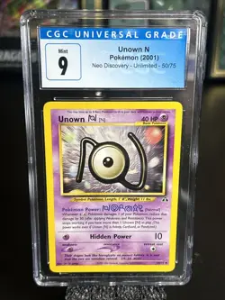 Pokemon CGC 9 Unown N Neo Discovery Unlimited Set Mint 50/75 - Image 1