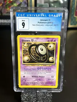 Pokemon CGC 9 Unown O Neo Discovery Unlimited Set Mint 69/75 - Image 1