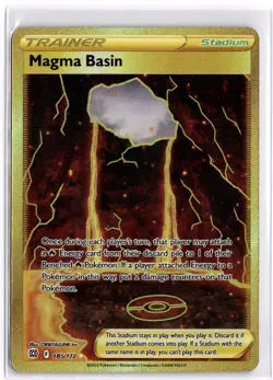 Pokemon TCG Magma Basin (Gold) 185/172 SWSH09: Brilliant Stars Secret Rare NM - Image 1
