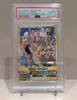 [PSA 10] One Piece Bandai OnePY IC - PJ-011 Luffy Straw Hat Promo Jump - Image 1