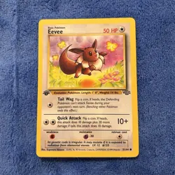 Pokemon 1st edition Eevee Jungle 51/64 1999 Basic Common 50 HP 10+ Card - Image 1