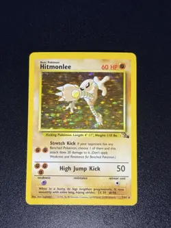 Pokemon TCG Hitmonlee Fossil Foil Rare Card 7/62 - Image 1