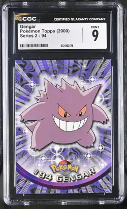 CGC 9 MINT Gengar 2000 Series 2 Topps 94 Pokemon Card - Image 1