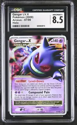 CGC 8.5 Gengar LV.X 2009 Arceus 97/99 Holo Pokemon Card - Image 1