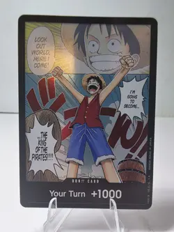NM One Piece Romance Dawn Monkey D. Luffy DON!! Card OP-01 Magna Alternate Art - Image 1