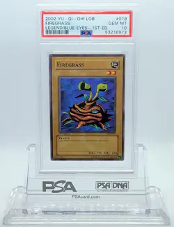 YUGIOH LEGEND OF BLUE EYES 1ST ED LOB-018 FIREGRASS PSA 10 GEM MINT #53216973 - Image 4