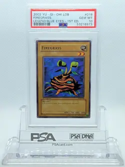 YUGIOH LEGEND OF BLUE EYES 1ST ED LOB-018 FIREGRASS PSA 10 GEM MINT #53216973 - Image 5
