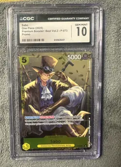 One Piece CCG Sabo Alternate Art Parallel P-073 Promo Card CGC 10 - Image 1