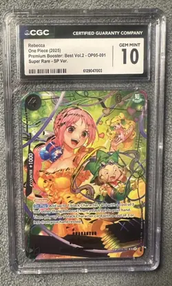 One Piece CCG Rebecca Sp Cgc 10 Op05-091 Prb02 - Image 1