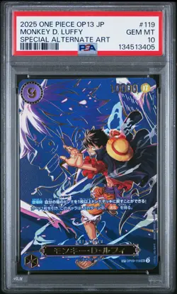 2025 ONE PIECE JPN OP13-CARRYING ON HIS WILL #119 MONKEY D. LUFFY PSA 10 - Image 1