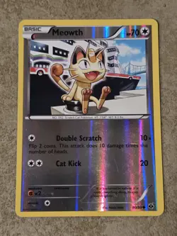 [ LP ] Meowth 80/99 Next Destinies Reverse Holo Basic 70 HP Common Pokemon Card - Image 1