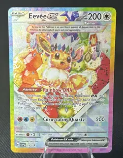 Pokemon TCG Prismatic Evolutions Eevee EX 174 Black Star Promo Card NM Condition - Image 1