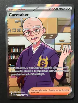 Caretaker 203/167 Twilight Masquerade Trainer FULL ART ULTRA RARE Pokemon Card - Image 1