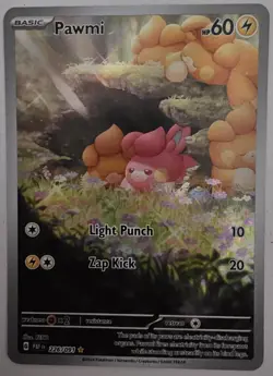 Pokemon TCG Pawmi Holo Illustration Card 226/091 Paldean Fates Rare NM - Image 1