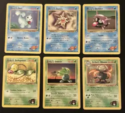 WOTC Gym Heroes Pokemon Card Lot x6 MP – Erika’s Oddish Gloom Bellsprout + Misty - Image 1