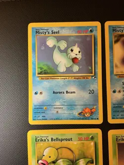 WOTC Gym Heroes Pokemon Card Lot x6 MP – Erika’s Oddish Gloom Bellsprout + Misty - Image 2