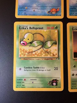WOTC Gym Heroes Pokemon Card Lot x6 MP – Erika’s Oddish Gloom Bellsprout + Misty - Image 5