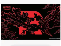 Pokemon Moltres Team Rocket Trading Card Game Standard Playmat Black Red - Image 1