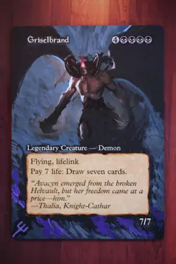 Griselbrand *Magic Altered Hand Painted Extended Borderless Retro Art* MTG Erich - Image 1