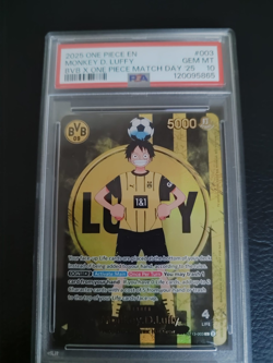 BVB X ONE PIECE MATCH DAY 2025 Monkey.D.Luffy ST13-003 V.3 PSA 10 GEM MINT Promo - Image 3