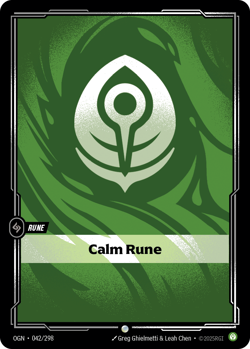 3 Card Playset - 3 x 042/298 Calm Rune Riftbound Origins League of Legends - Image 1