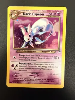 Pokemon Dark Espeon Neo Destiny Holo Rare Card NM SWIRL - Image 1