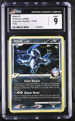 CGC 9 MINT Absol G 2009 Supreme Victors 1/147 Holo SWIRL Pokemon Card - Image 1