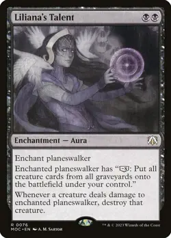MTG LILIANA'S TALENT 0076 - JUMPSTART 22 - BLACK ENCHANTMENT AURA PLAINSWALKER - Image 1