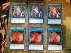YUGIOH 3X STAMPING DESTRUCTION + 3X DRAGONS GUNFIRE MYFI SUPER 1ST ED NM - Image 1
