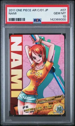 PSA 10 2011 CARDDASS ONE PIECE JAPANESE AR CARDDASS 01 #07 NAMI - Image 1