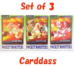 Charizard Carddass Holo 006 & Charmander Chameleon 004 005 Japanese Pokemon Card - Image 1
