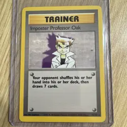 1999 Pokemon Imposter Professor Oak Trainer Rare Base Set Card 73/102 - Image 1