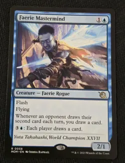 Wizards Magic: The Gathering Faerie Mastermind Creature Blue Rare March MOM NM - Image 1