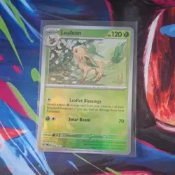 Pokemon TCG SV-Prismatic Evolutions Leafeon #5/131 Rare Master Ball - Image 1