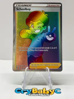 Pokemon Schoolboy 276/264 Fusion Strike Sword & Shield SECRET RARE TRAINER - Image 1