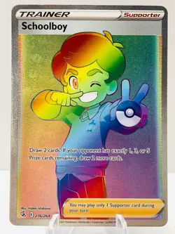 Pokemon Schoolboy 276/264 Fusion Strike Sword & Shield SECRET RARE TRAINER - Image 2