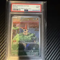 Pokemon TCG Victini SVP Scarlet & Violet Promo 208 Holo 80 HP PSA 9 English 2025 - Image 1