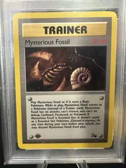 Pokemon Mysterious Fossil Fossil 1st Edition Trainer 62/62 PSA 10 Regular - Image 2