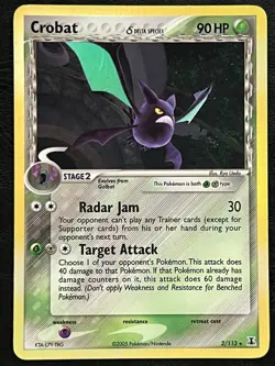 Pokemon Crobat Delta Species Holo - EX Delta Species - 2/113 LP - Image 1