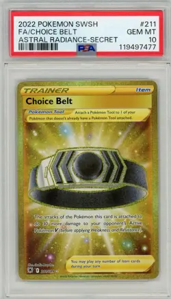 2022 Pokemon Sword & Shield Astral Radiance Choice Belt #211 PSA 10 Gem Mint - Image 1