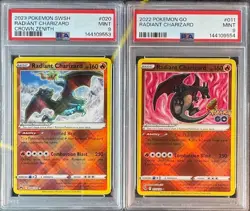 SEQUENTIAL PSA 9 RADIANT CHARIZARD 020 CROWN ZENITH & 011 POKEMON GO - Image 1