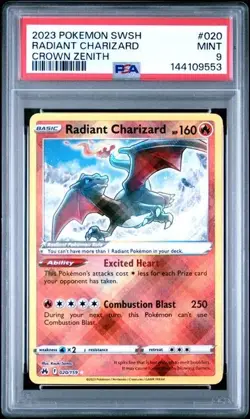 SEQUENTIAL PSA 9 RADIANT CHARIZARD 020 CROWN ZENITH & 011 POKEMON GO - Image 2