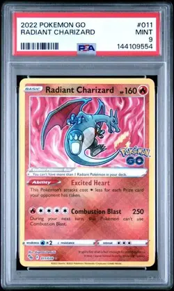 SEQUENTIAL PSA 9 RADIANT CHARIZARD 020 CROWN ZENITH & 011 POKEMON GO - Image 4