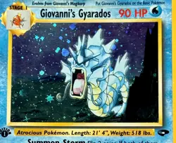 2000 Pokemon Gym Challenge #5 Giovanni's Gyarados Holo 1st Edition PSA 8 - Image 2